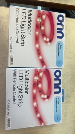 Onn Multicolor LED Light Strip 50ft with Remote (x2)
