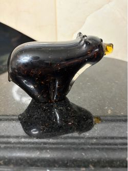 Vintage glass Bear Vinci Dynasty Gallery Hand Fuse Glass