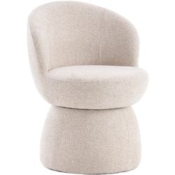 New -Swivel Accent Chair with Stable Base Modern Barrel Chair Soft Fabric Upholstered Lounge Chair for Living Room, Bedroom & Small Spaces