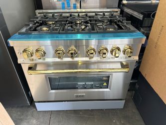 New 36" ZLINE Stainless Steel Dual Fuel Gas Slidein Range