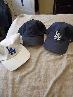 3 LA Dodgers 47' adjustable hats