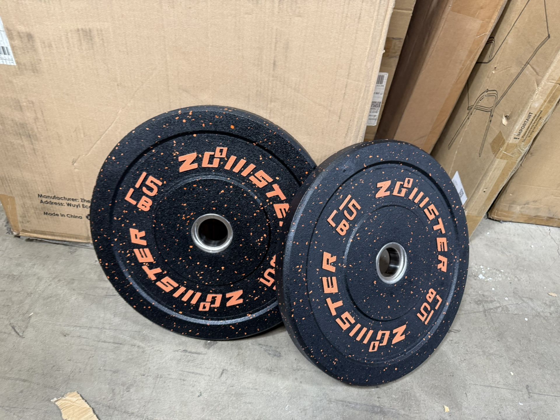 Set of 2 – 15 LB Zoomster Olympic Bumper Weight Plates (17.5”)