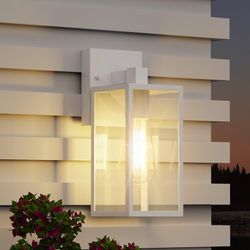 2 White Outdoor Wall Lights