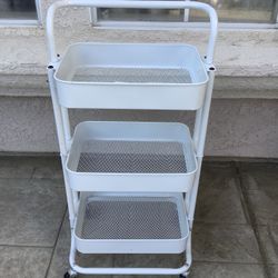Fresno - New White Metal Bar Cart - $22