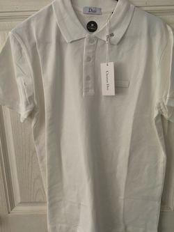 Dior CD Icon White Cotton Piqué Polo Shirt