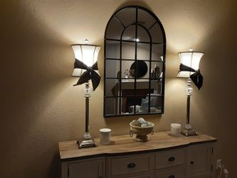 Tall Beautiful Unique Silvertone Lamps