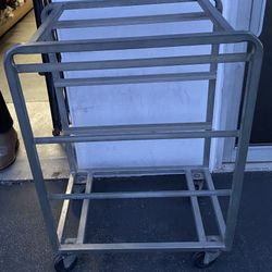 Utility Heavy Duty Metal Shelving Organized Cart On Wheels