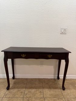 Dark Wood Console Table / Entryway Table with 2 Drawers