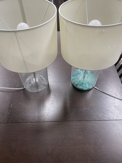 2 Glass Bottle Lamps