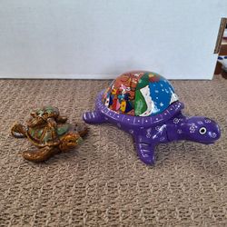 Decorative Turtle Figurines Set of Two
