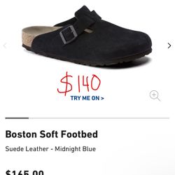 Birkenstock Boston Soft Footbed Clog In Midnight Blue