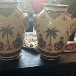 Two antique pieces of a special type, carefully crafted and decorated with the great elephants of India.