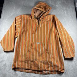 Vintage 90s Cross Colours Adult Size 3 Striped Hooded Sweater Hip Hop USA#2678