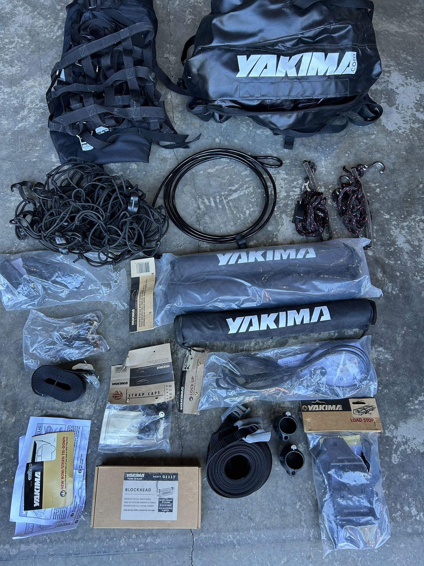 Yakima waterproof Cargo Bag, Cargo Net and Misc. Accessories