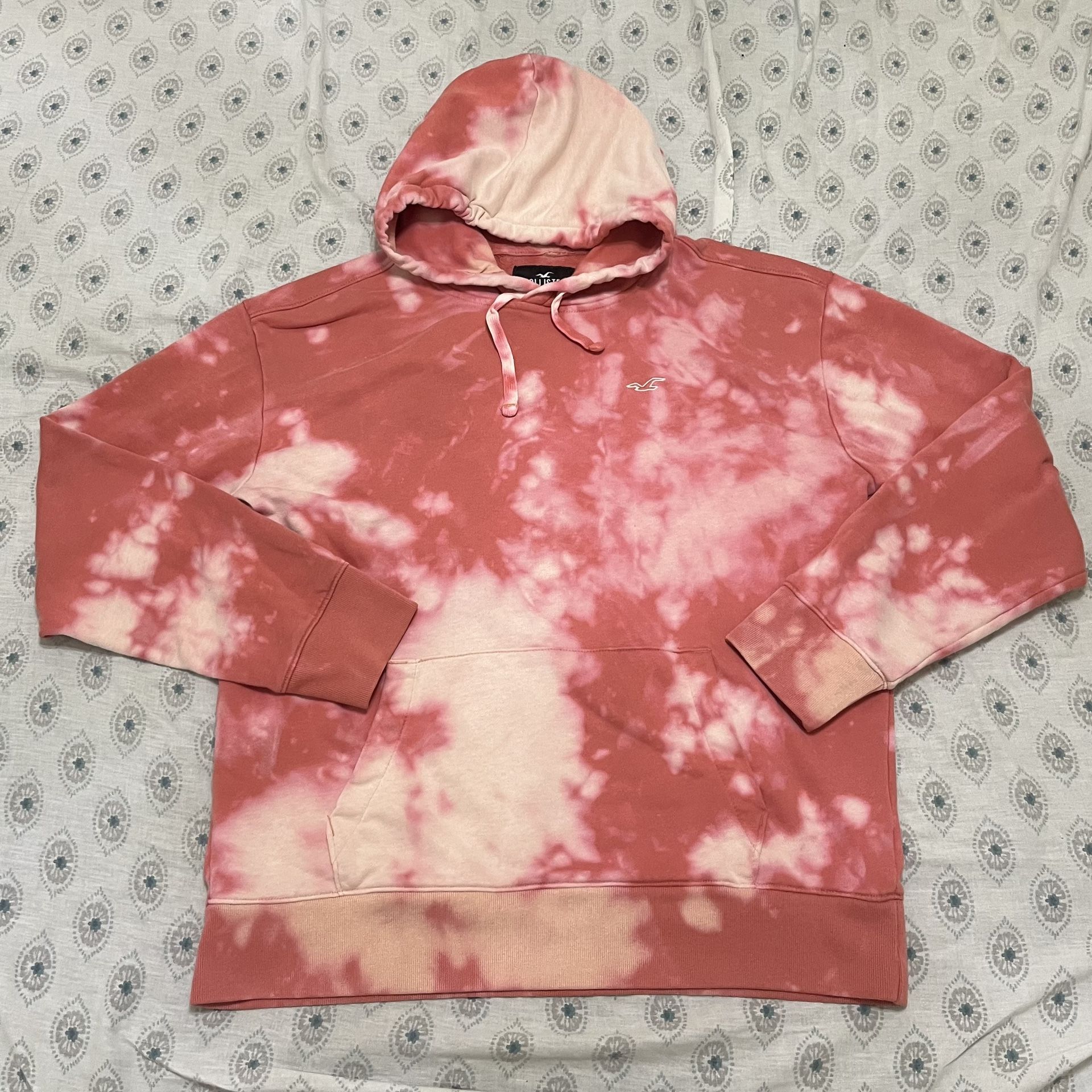 Hollister Pink Tie Dye Hoodie Mens Large