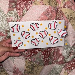 Baseball heart sticker only