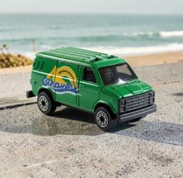 Kidco Ford Econoline Off-Road Van Late-1970s E-Series Green Die-Cast 1:64 Toy. The highlighted item is a vintage Kidco Ford Econoline Off-Road Van die