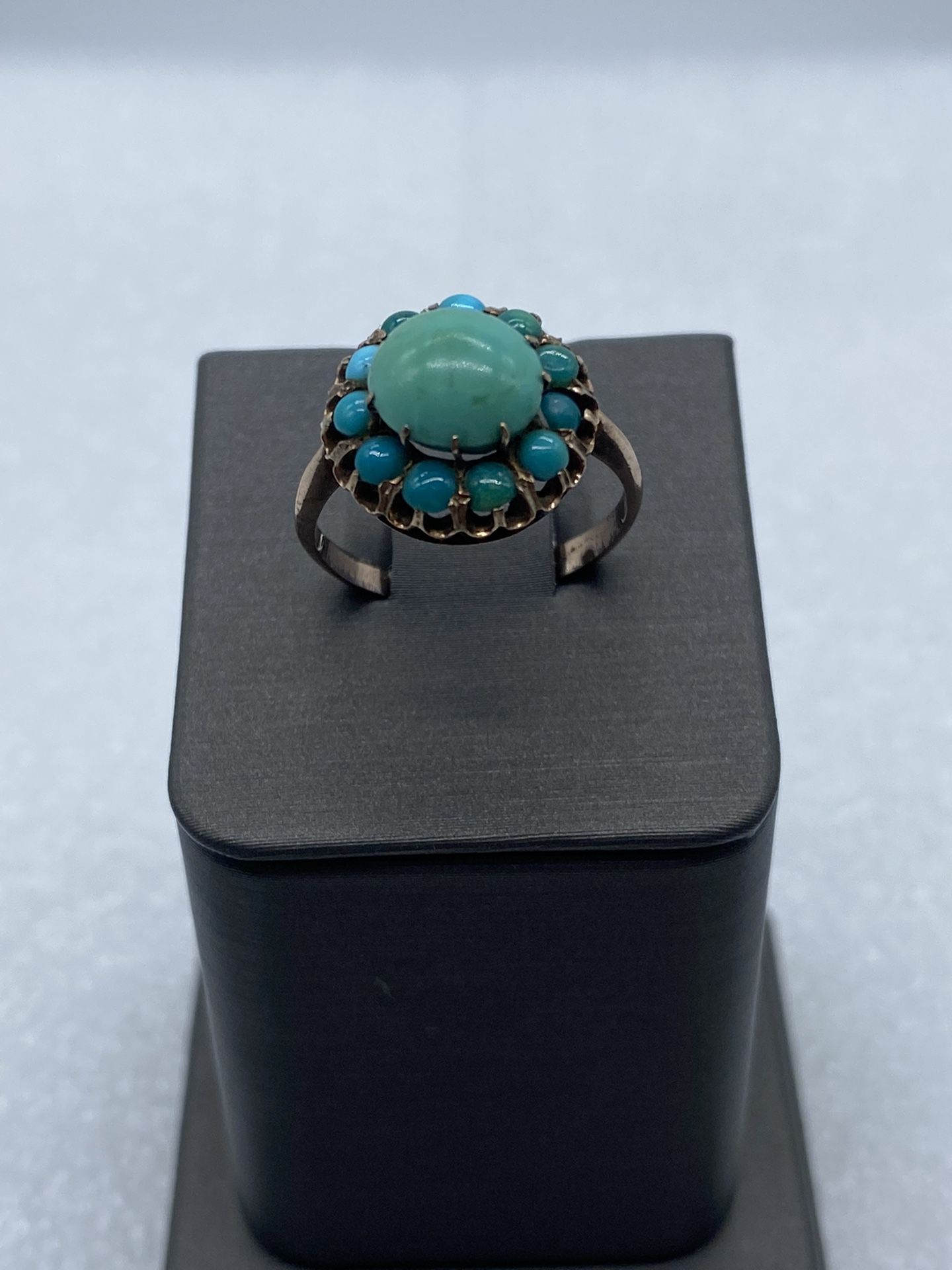Vintage 8K Gold And Turquoise Ring 