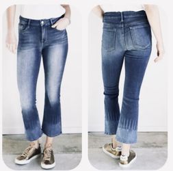 Frame Denim Le Crop Mini Boot Tie Dye Jeans 27