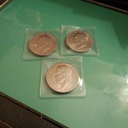 Set Of Three Big 1976 Eisenhower Bicentennial Dollars
