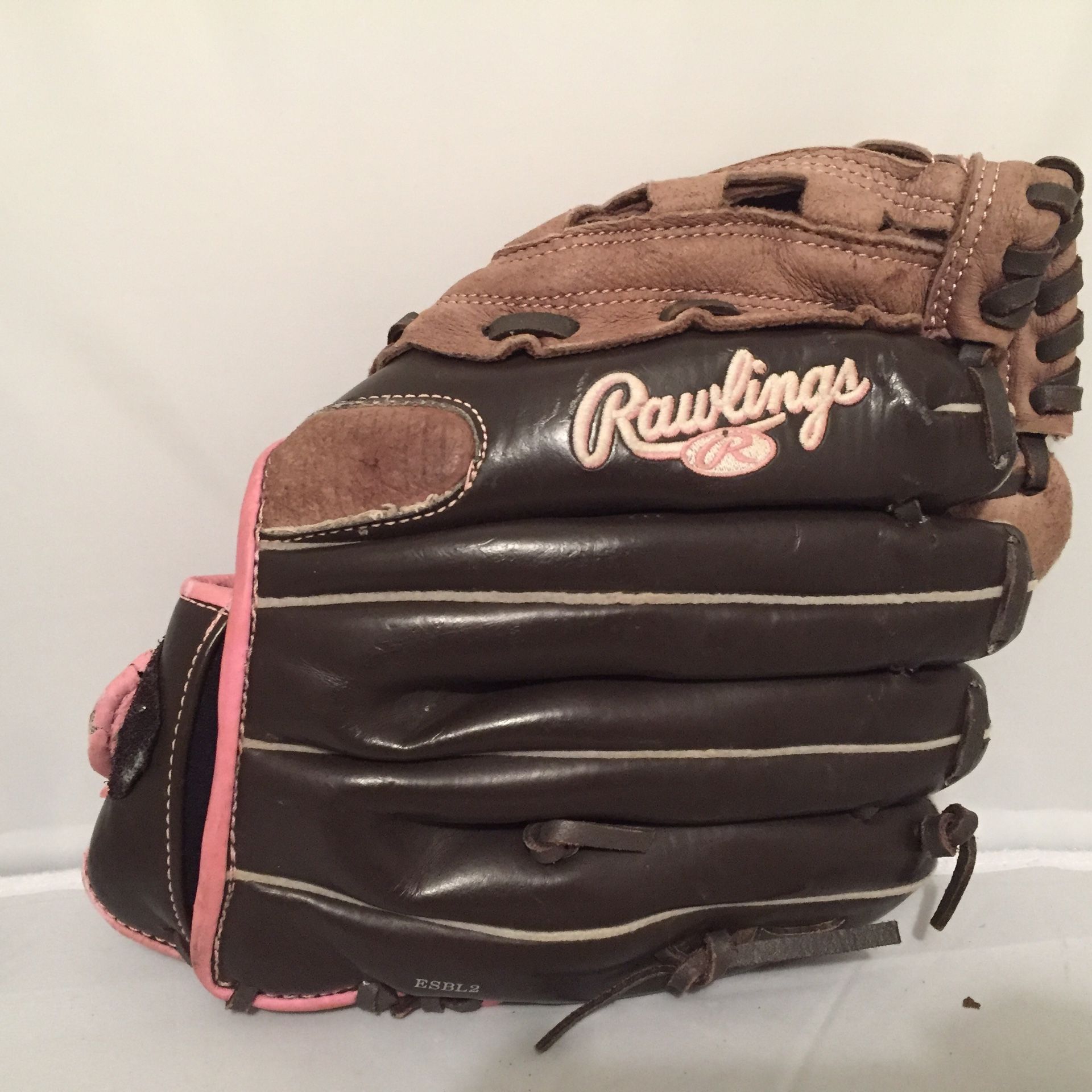 Rawlings Fastpitch Softball Glove LHT 11” ESBL2 pink lettering