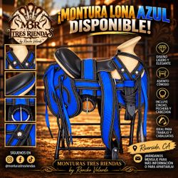 Blue and Black Western Horse Saddle Set