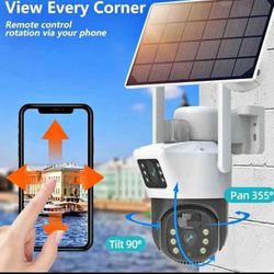 Dual Lens Wifi Solar Powered Camera