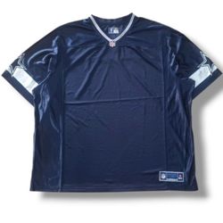 3XL NFL Navy and Silver Dallas Cowboys Football Blank Jersey