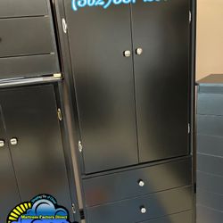 Tall Black Closet Wardrobe Ropero Chest Armoire New 