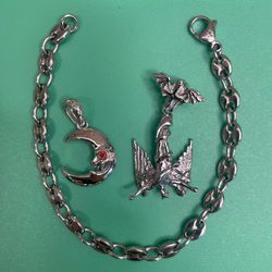 Hard Jewlery Sterling Silver 925 Luna Lunatic, Fallen Angel, Infinity Bracelet