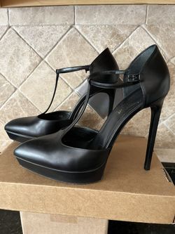 YSL Black T-Strap Pumps - Size 9.5