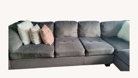Gray sectional with Chaise