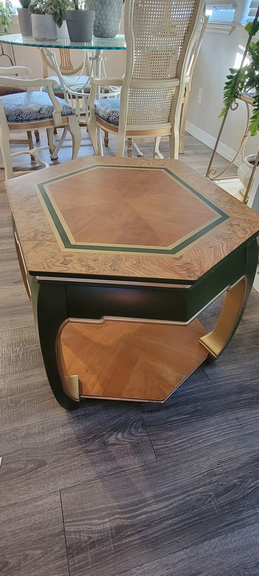 Green And Gold Asian Style Accent Table