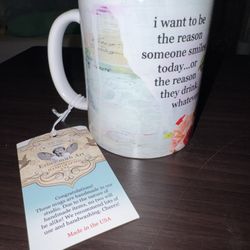 Erin Smith Art Handcrafted USA Ceramic Mug – Funny Quote Coffee Cup – Excellent Like New Condition
