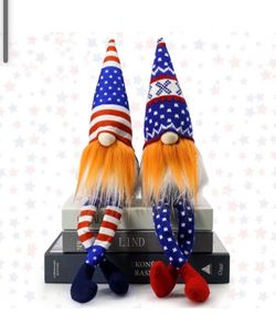 4th of July Patriotic Gnomes, Independence Day Gnomes Uncle Sam Red White Blue Stars and Stripes Decor Gnome Veterans Day Figurine American President