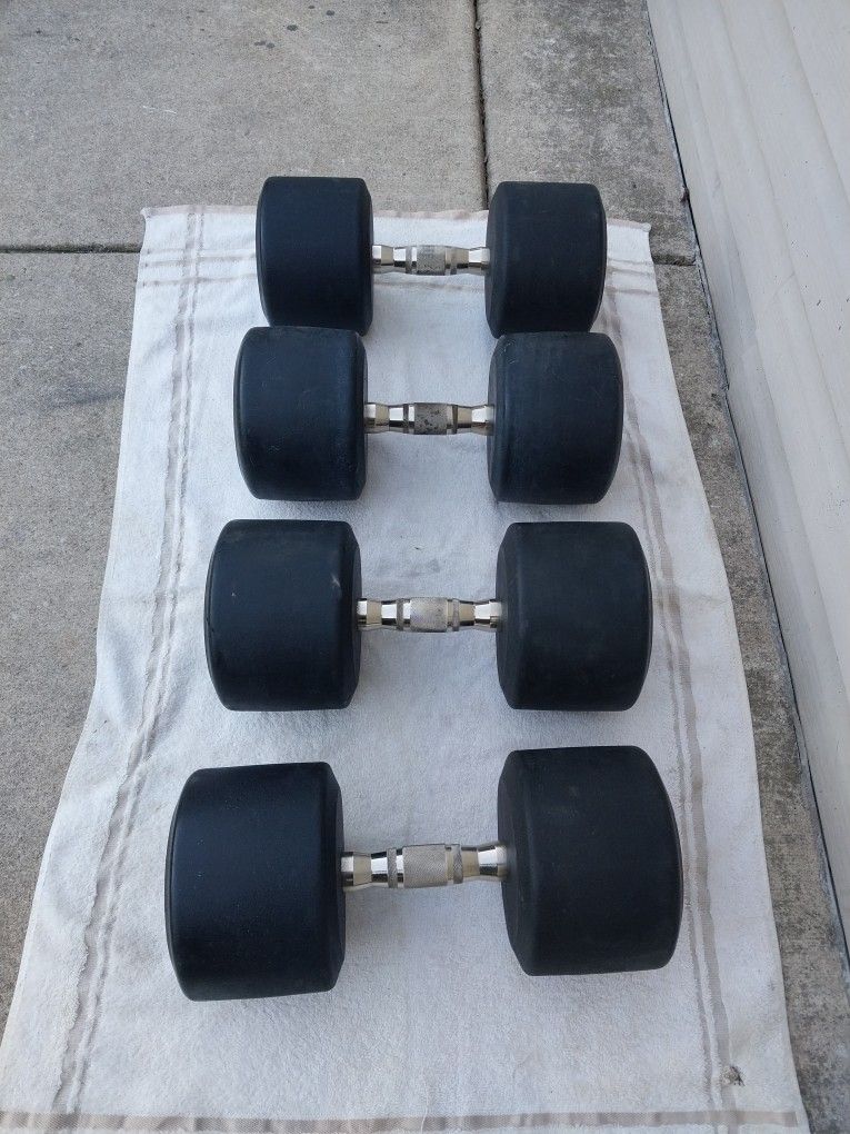 HAMPTON RUBBER COATED DUMBBELLS SET 75lbs. 80lbs