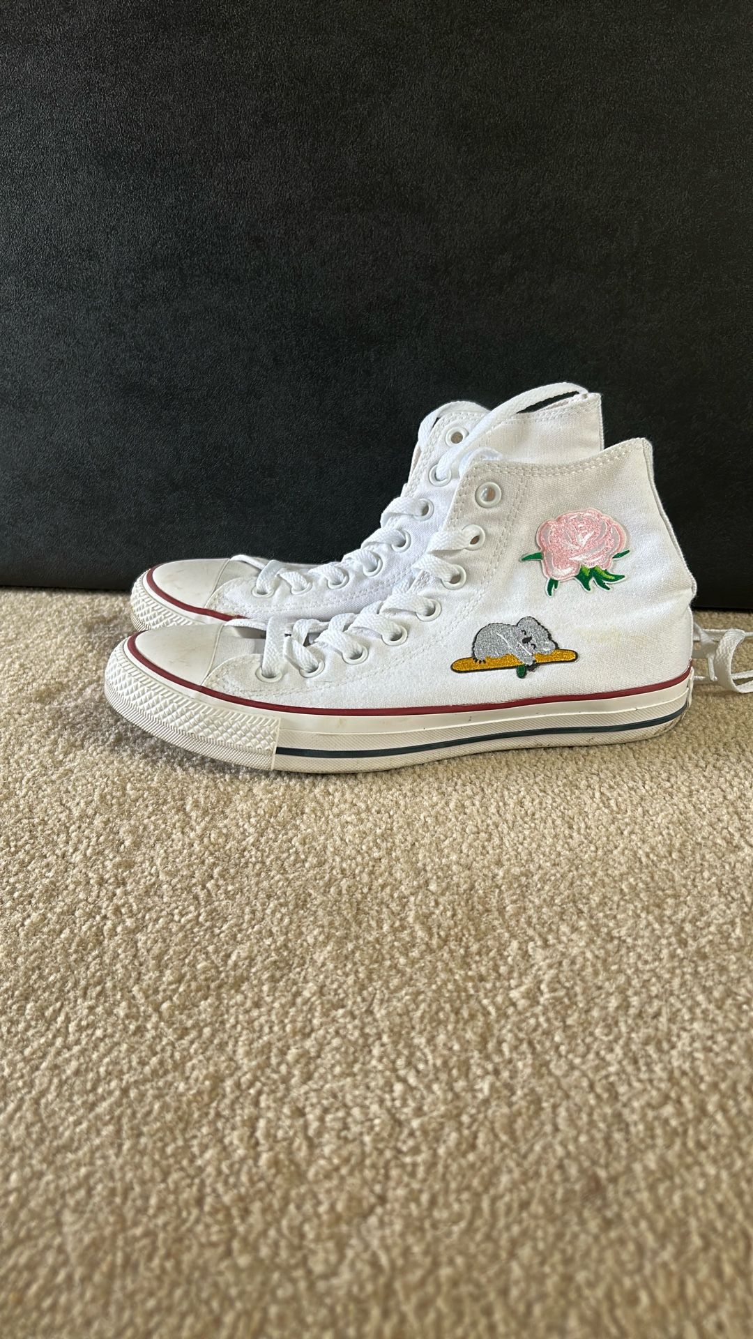 Custom White Converse Women’s 8.5