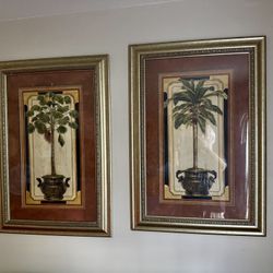 Set of TWO Tropical Framed Wall Art