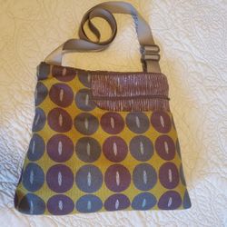 Maruca Messenger Bag Boho Retro Geometric Vegan Crossbody Mustard Print Zip