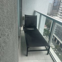 CB2 Idle Black Outdoor Sun Lounger