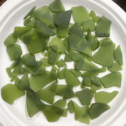 Large Green Sea Glass 25 Pieces
