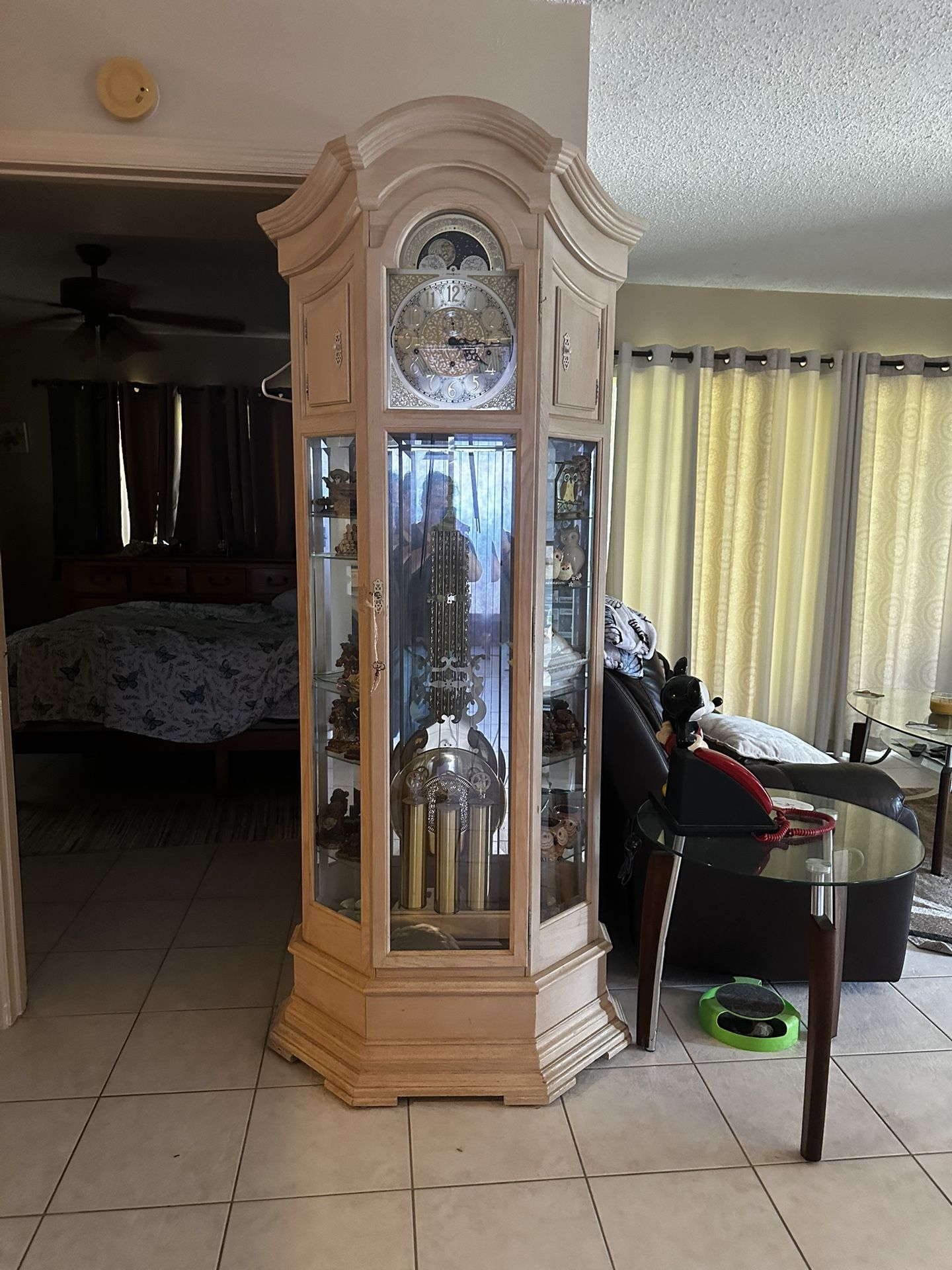Howard Miller Grandfather Clock Blonde Oak