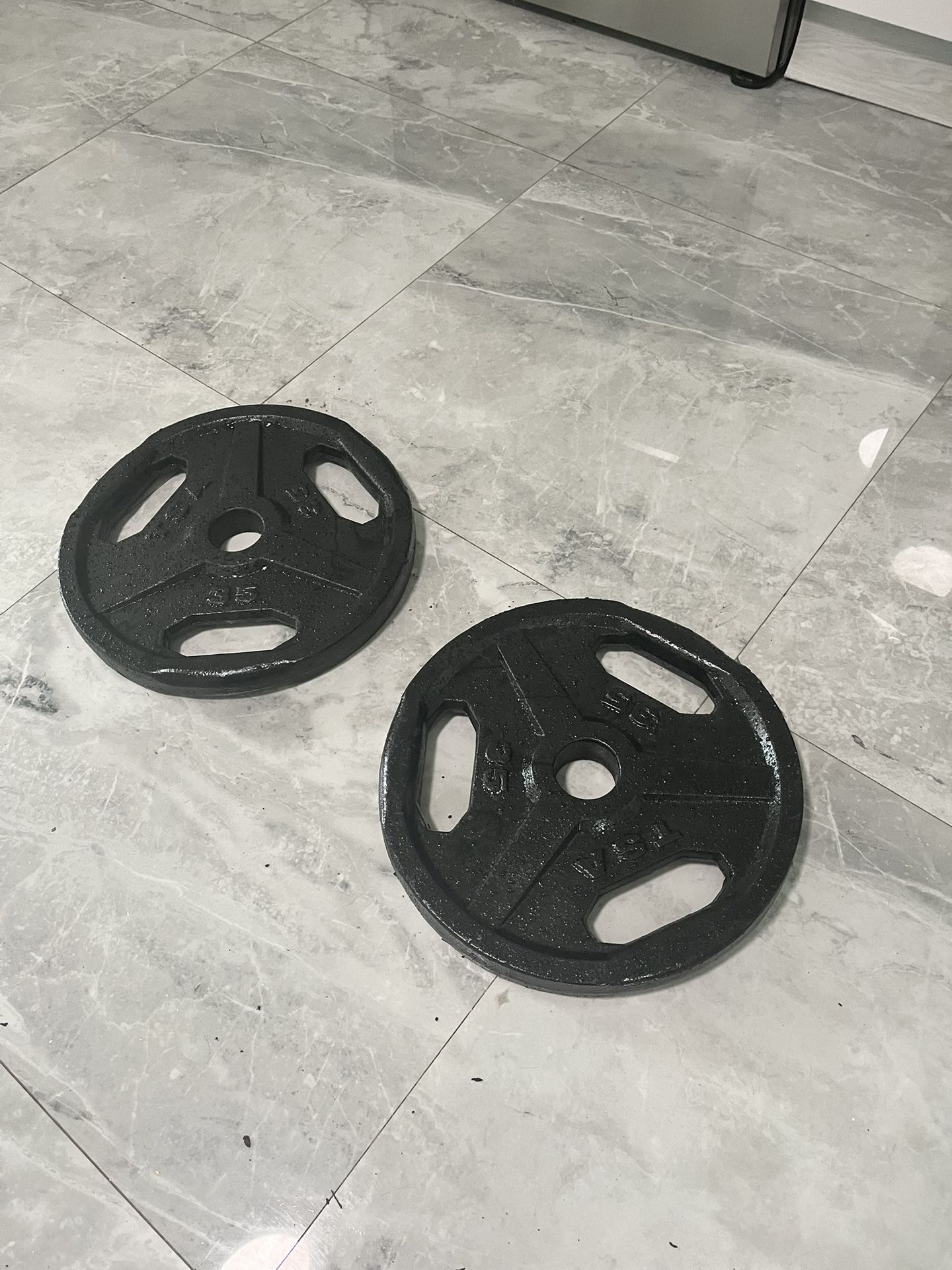Pair Of 35lb Olympic Weights Plates Total 70lb