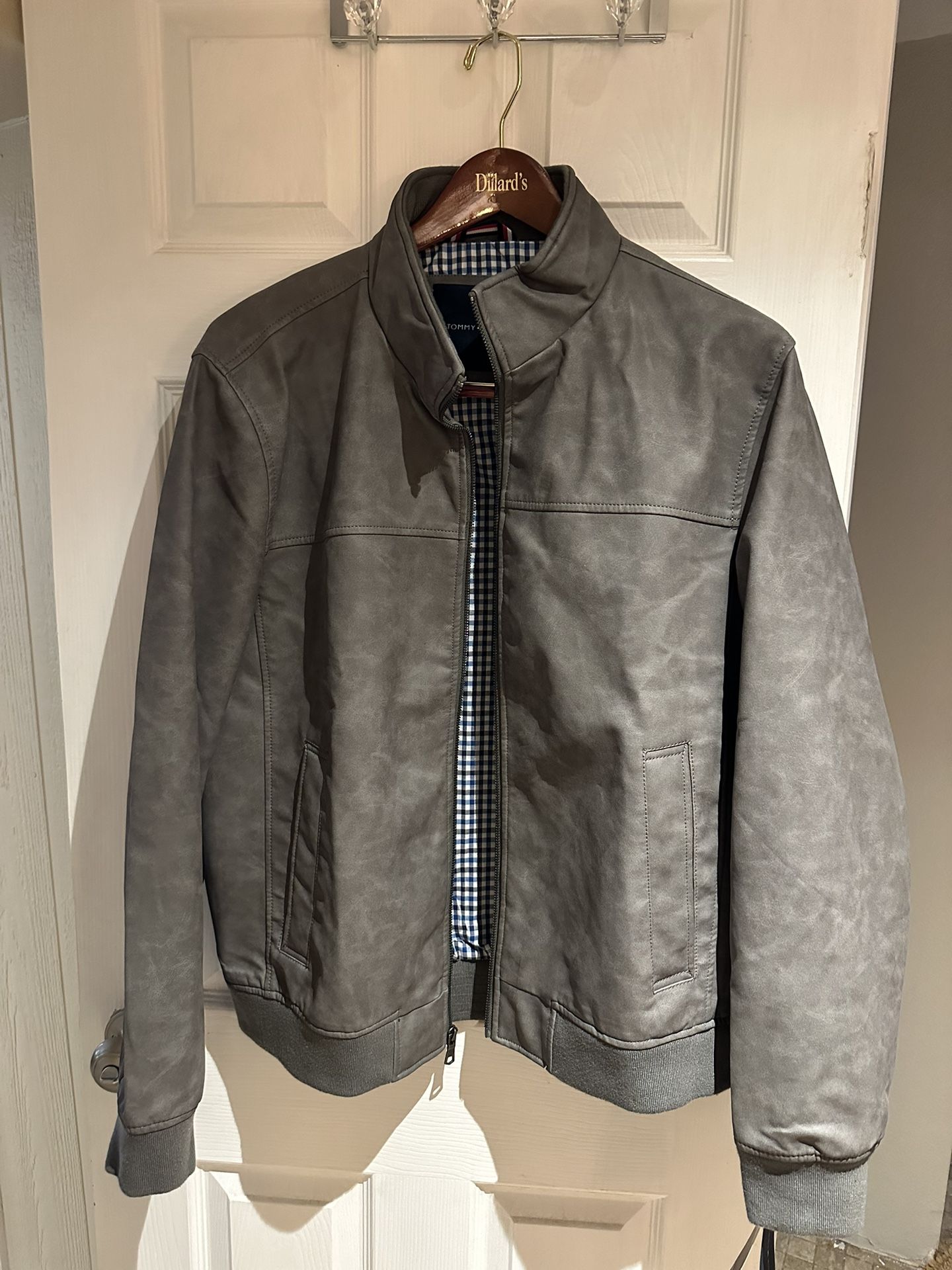 Tommy Hilfiger Original “Grey Color” (Dillards) Leather Jacket