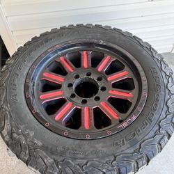20” Fuel Wheels Hardline Gloss Black with Red Tinted Clear Wheel wheels & tires 8x6.5
