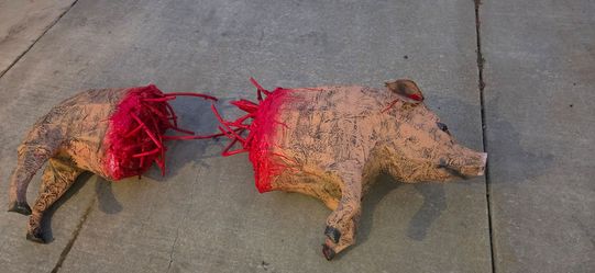 Halloween prop pig