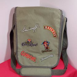 Green Khaki Messenger Bag Crown Royal Baileys Smirnoff Capt. Morgan Tanqueray