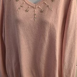 Laura Scott Sparkly Pink XL Sweater