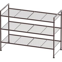 Simple Houseware 3-Tier Stackable Shoes Rack Storage Shelf, Bronze