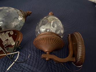 Vintage Outdoor Wall Sconces with Globe Shades – Set of 2